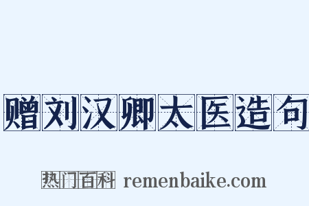 赠刘汉卿太医造句是什么意思的图片